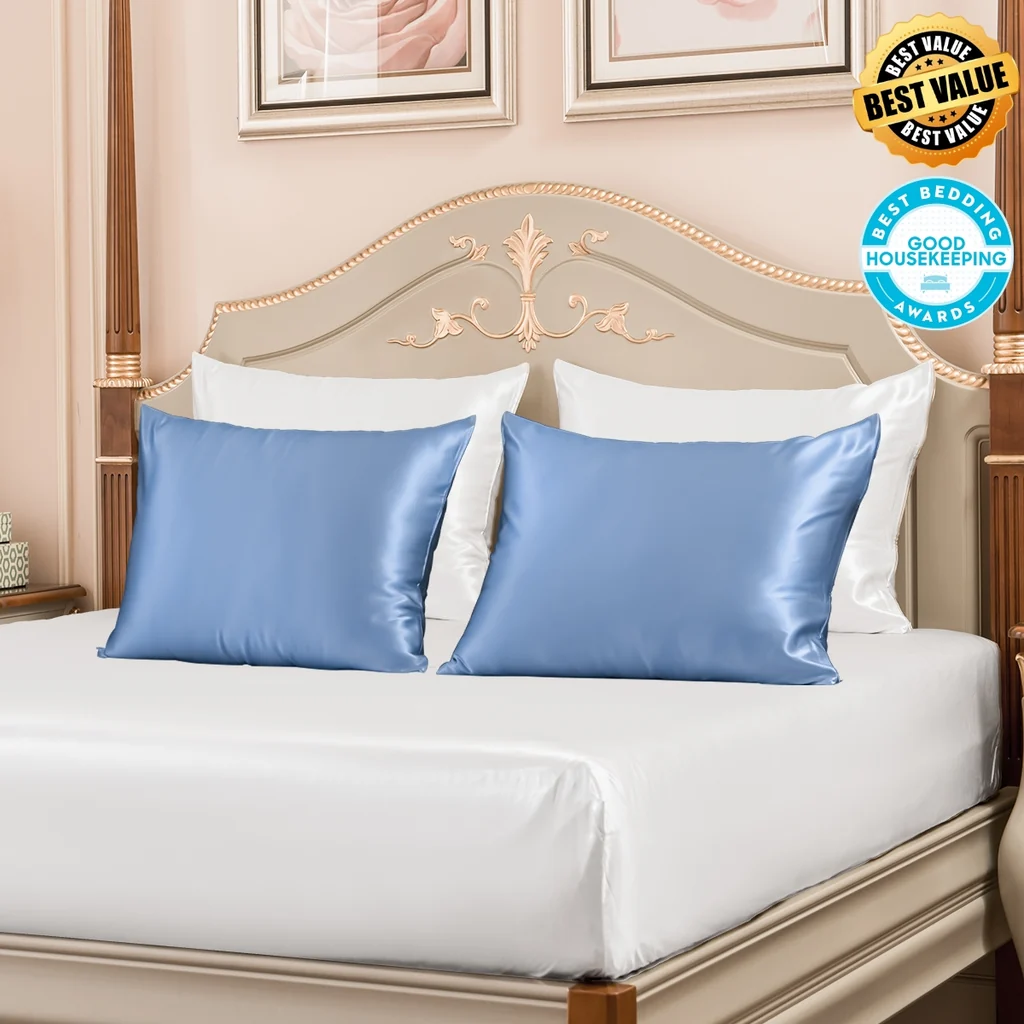 Promeed 23mm 6A+ Mulberry Silk Pillowcase With Zipper 4 Pack